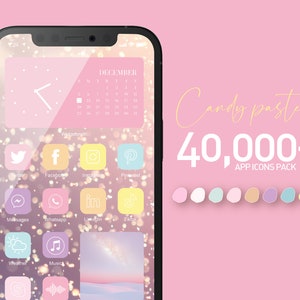Plus de 40 000 icônes d&#39;applications pastel : thème iOS, widgets, fonds d&#39;écran (téléchargement numérique)