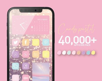 40000+ Candy Pastel App Icons Pack: iOS Theme, Widgets, Wallpapers (Digital Download)
