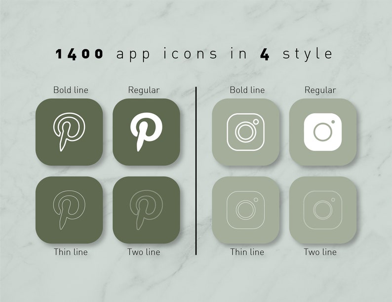 Buy Sage Green Neutral Aesthetic App Icons Pack for IOS 14 IOS 15