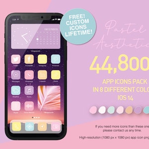 Pastel Aesthetic App icons Pack for IOS 14  l Candy l 150+ wallpaper l Widget l Aesthetic l 44800+ icon App l icons theme