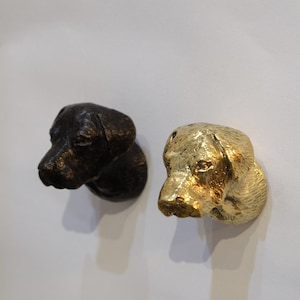 Solid Brass Dog Knob: Vintage Animal Drawer Pull