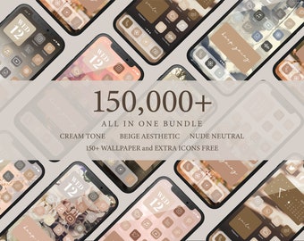 Neutral Beige App Icons, IOS Android Wallpaper (Digital Download)