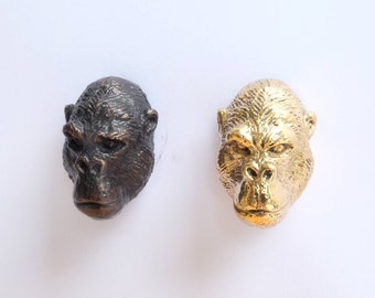 Massiver Messing Griff Gorilla - Vintage Tier Schubladenknauf