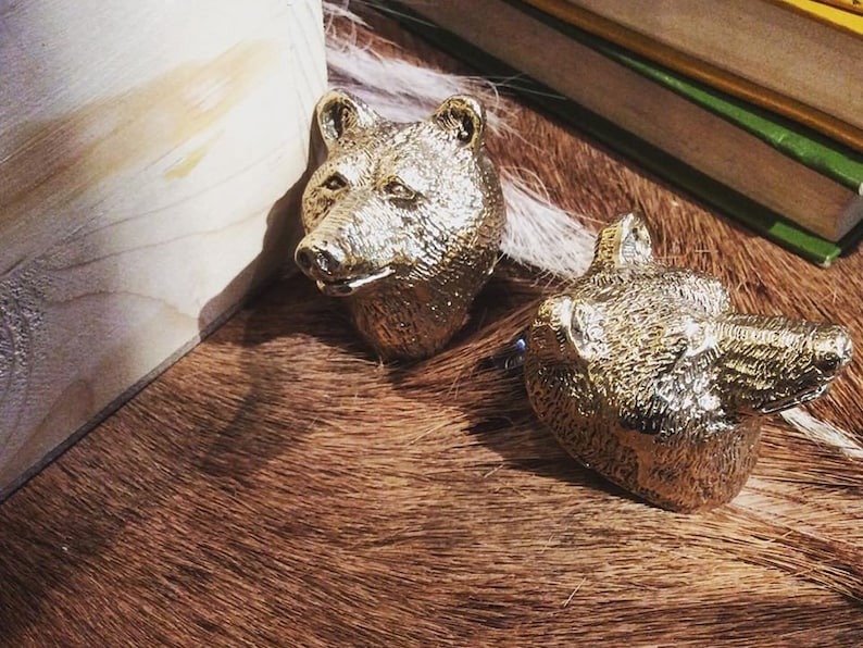 Brass Teddy Knob Animal Knob Door Knob Solid Brass Brass Etsy