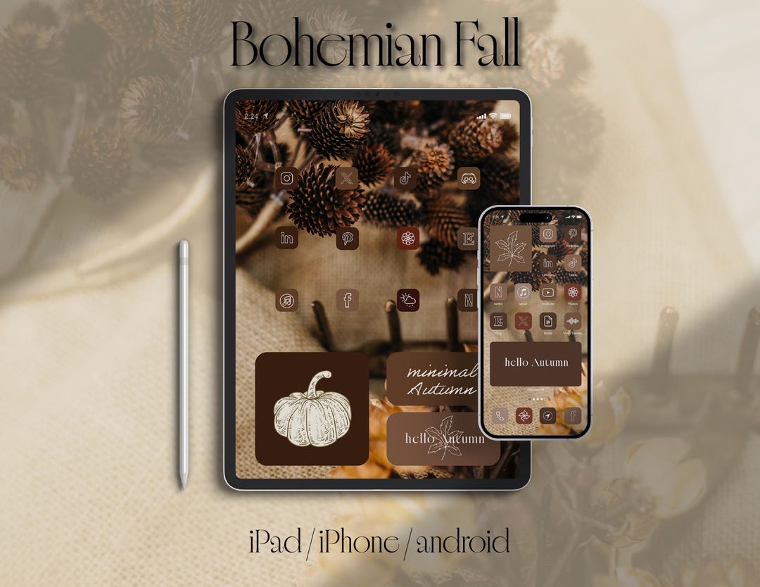 Bohemian Fall App Icons, Widget, Wallpaper (digital Download) - Etsy
