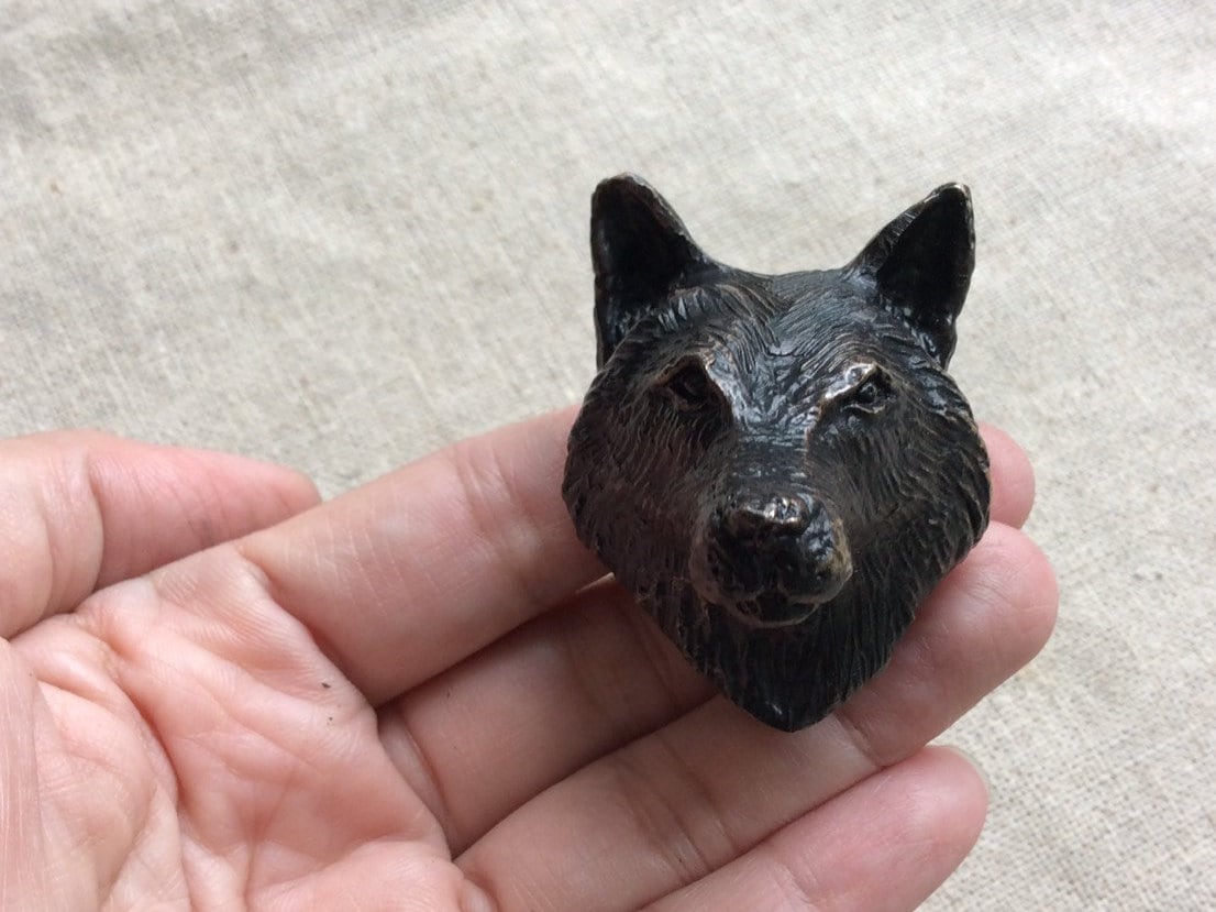 Brass Wolf Knob Animal Knob Door Knob Solid Brass Brass Etsy