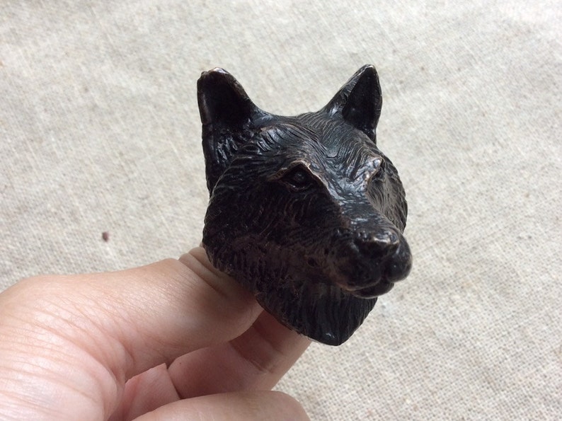 Brass Wolf Knob Animal Knob Door Knob Solid Brass Brass Etsy