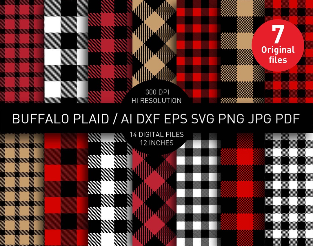 SVG Pdf Png Eps Dxf Jpeg Ai L Buffalo Plaid (Instant Download) - Etsy