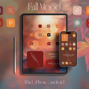 190000+ Fall Mood App Icons Pack: White Icons, IOS 18 Android iPad (Digital Download)