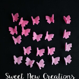 butterfly cake pops decorations toppers 24pcs 1&quot; mini cupcake toppers 3D butterflies cup cake toppers edible cake pops fondant toppers