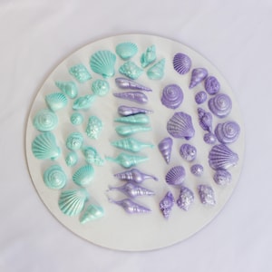 Sea Shell fondant topper 50pcs Beach cake topper beach cupcake toppers sea shore edible sea shells party favors  summer decorations