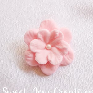 edible flowers, 12pcs 2&quot;  vintage blush pink fondant flowers cupcake toppers blossoms wedding cake decorations Hawaiian SweetNewCreations