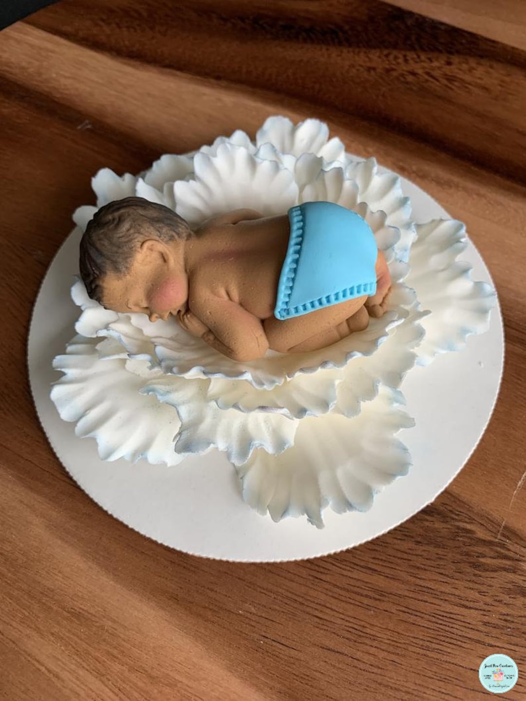 Baby Shower Cake Topper/boy Baby Shower Cake Topper Baby on Flower