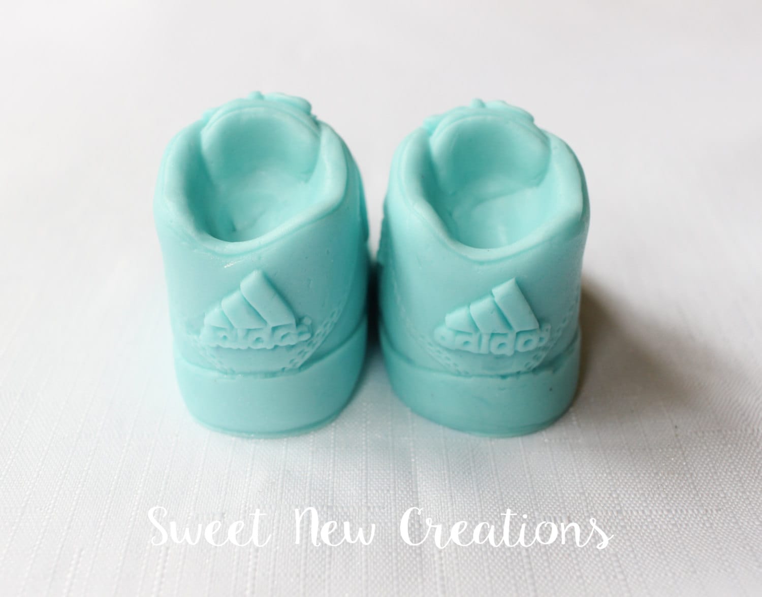 Shoe Baby Cake Topper Edible Fondant Baby Boy Teal Shoes Baby Etsy
