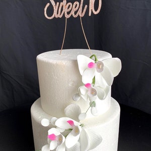Phalaenopsis Butterfly Orchid Spray Wedding Cake Decoration Arrangement Topper edible fondant sugar Flowers gum paste Floral wired stems
