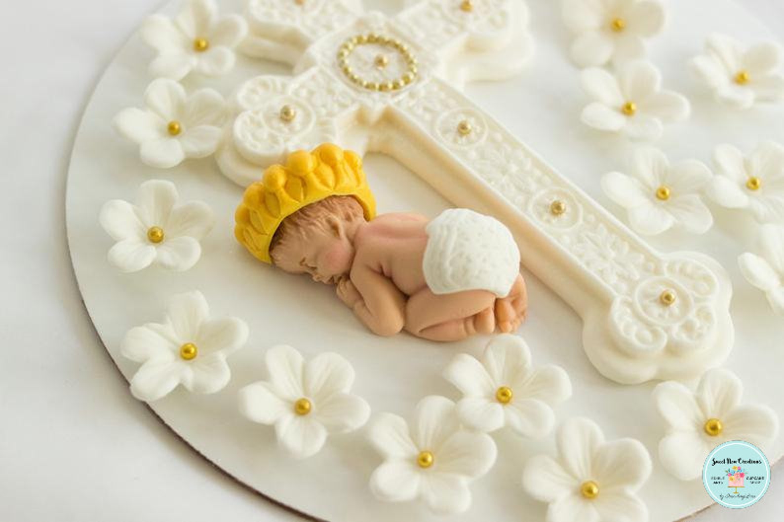 Baptism Cake Topper Twin Girl Boy Edible Christening Cake Etsy