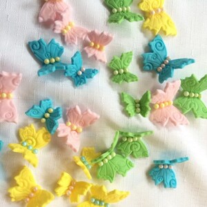butterfly cake topper 24pcs 3D butterflies cupcake topper edible fondant butterfly cupcake toppers fondant topper by SweetNewCreations