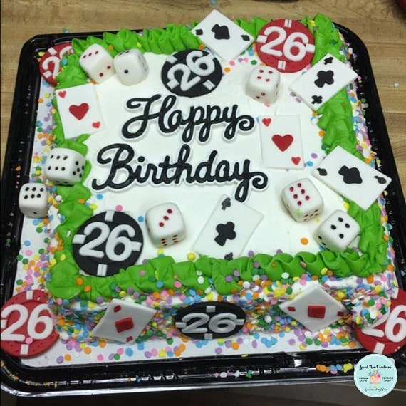 Toppers Gateau De Casino 24pcs Avec Lage Comestibles Etsy