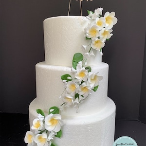 Gumpaste flowers, Frangipani plumeria spray,  gum paste flowers Wedding Cake Topper luau hawaiian edible fondant flowers sugar flowers