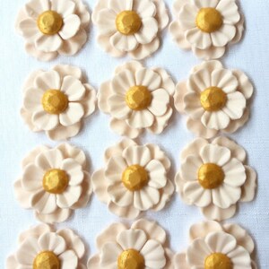 gold cupcake toppers fondant flowers 12pcs 2&quot; edible flowers vintage cream gold wedding cake topper flower cupcake toppers SweetNewCreations
