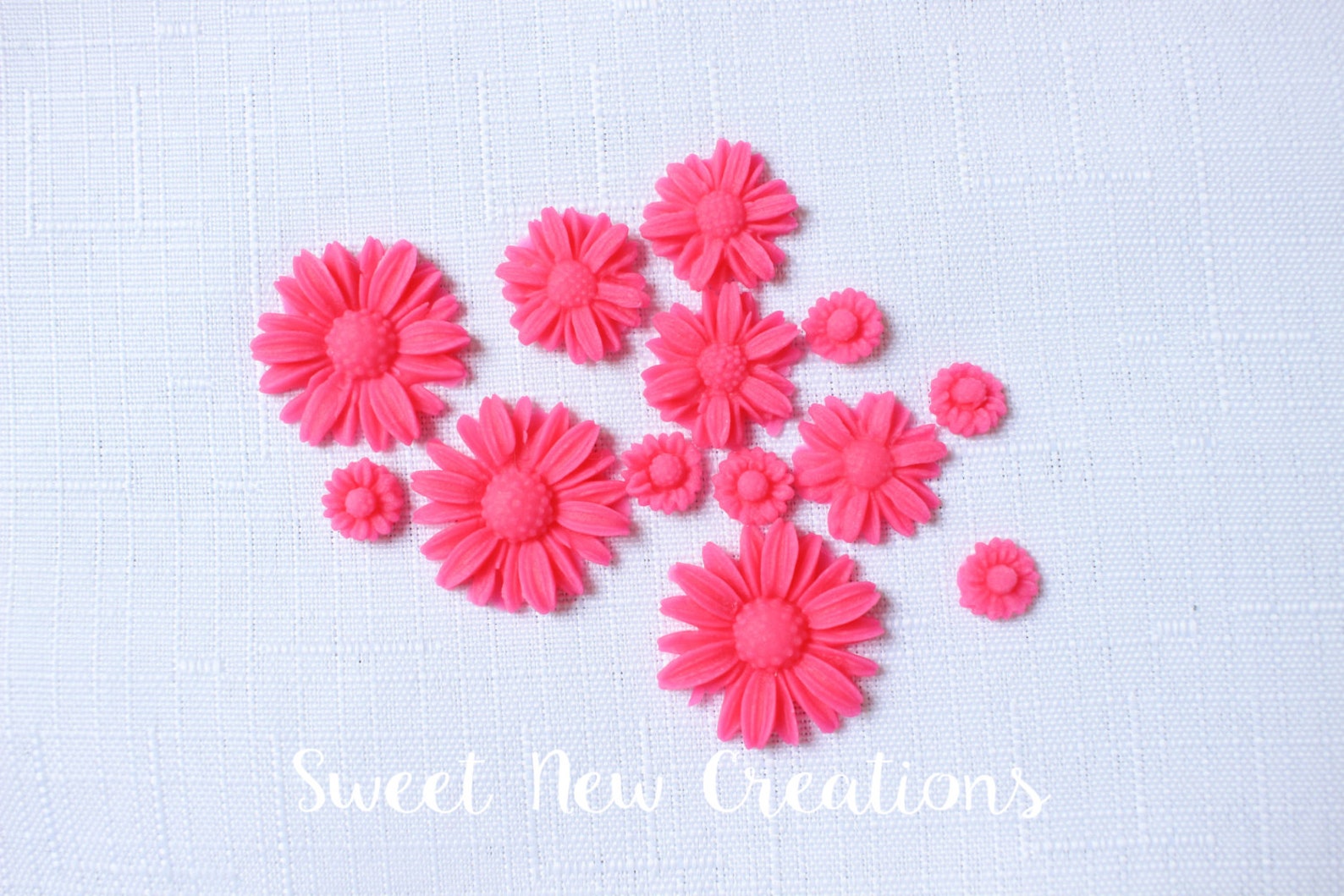 Hot Pink Mini Edible Flowers 36pcs Hawaiian Fondant Flowers Etsy