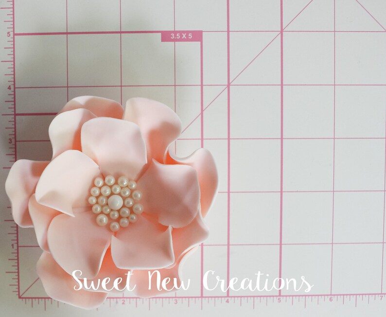 Blush Pink Fondant Flowers Rose Edible Flowers Vintage Wedding Etsy