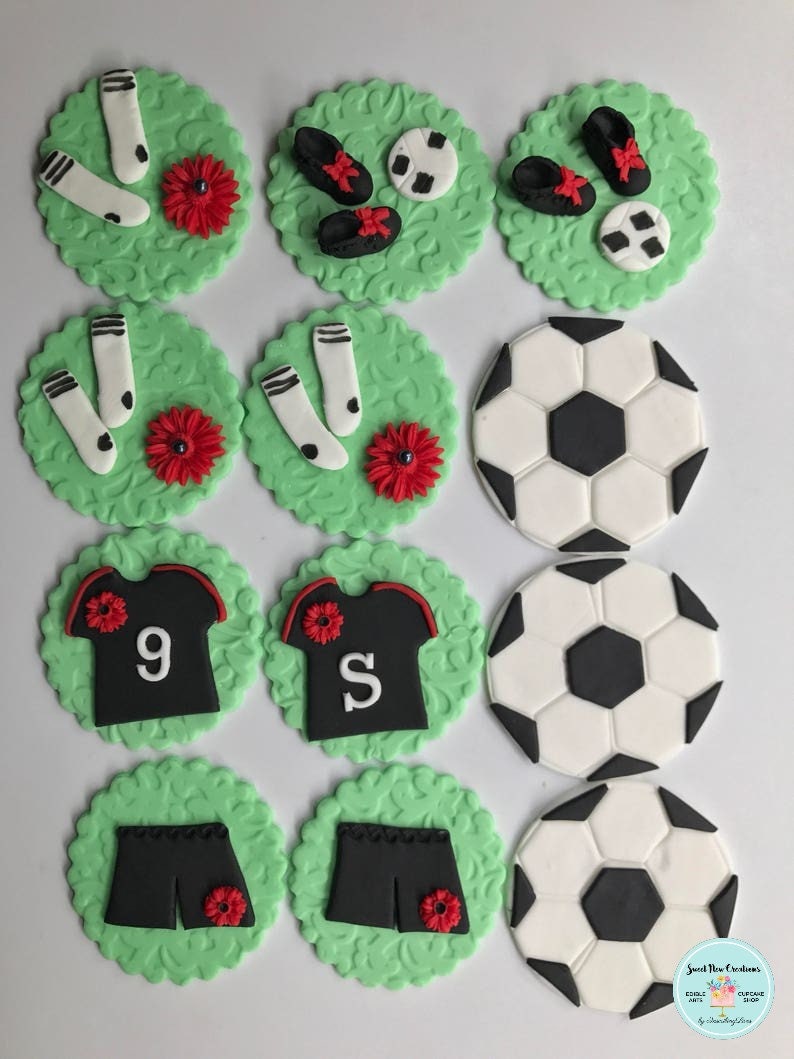 Football Cupcake Toppers 12pcs 2.5 Edible Soccer Theme Etsy UK