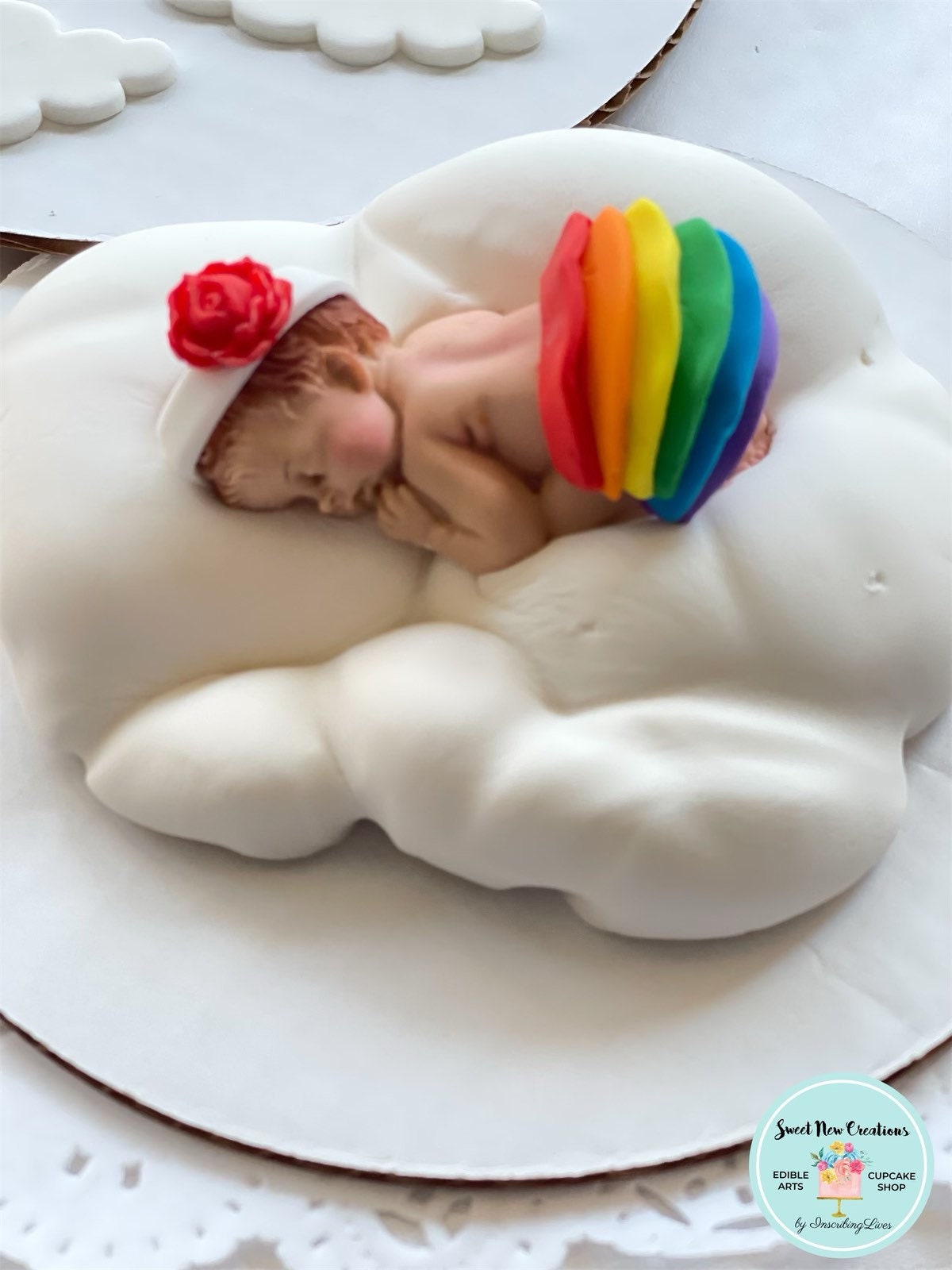 Rainbow baby shower cake topper fondant baby durmiendo en la - Etsy España Rainbow baby shower cake topper fondant baby durmiendo en la - Etsy España