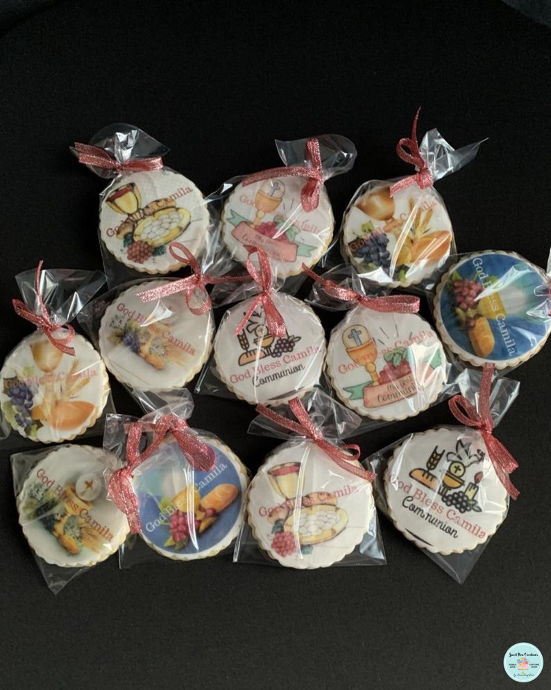 First communion cookie decorations religious edible wafer Etsy
