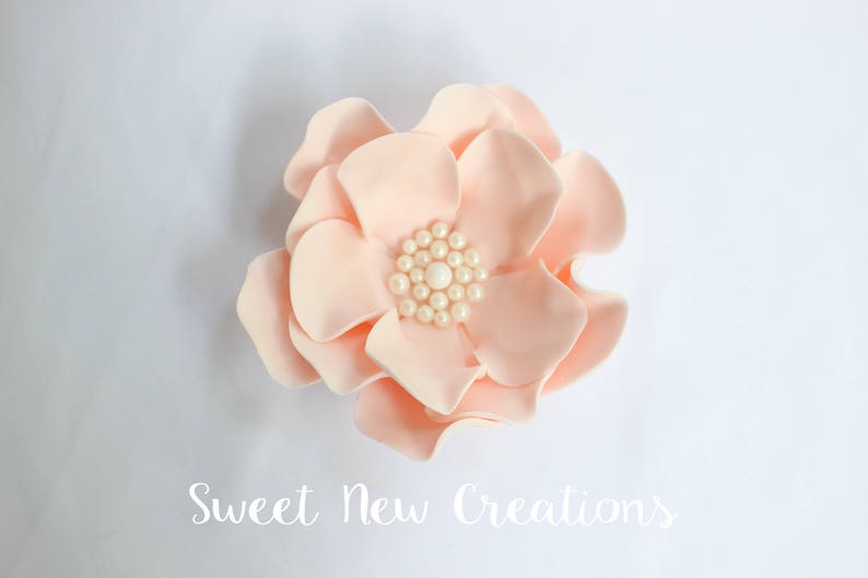 Blush Pink Fondant Flowers Rose Edible Flowers Vintage Wedding Etsy