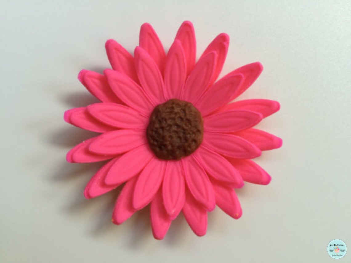 Gerbera Daisy Edible Fondant Flowers Large 2.5 Hot Pink Etsy