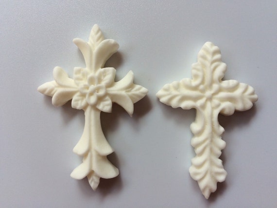 Bautismo Favorece 12pcs Cruz Cupcake Toppers Fondant Etsy