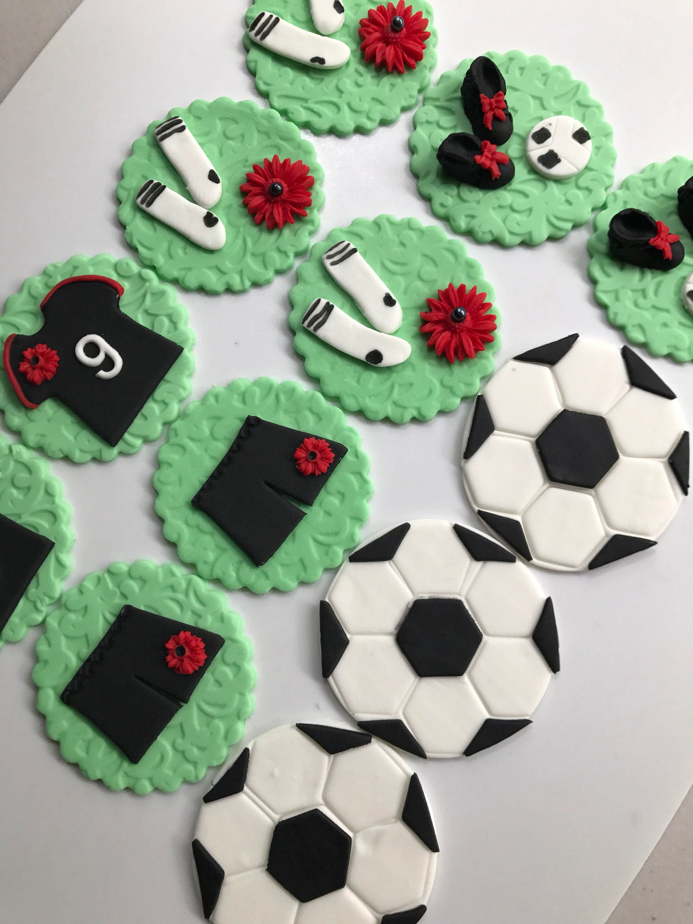 football cupcake toppers 12pcs 2.5 edible soccer theme Etsy
