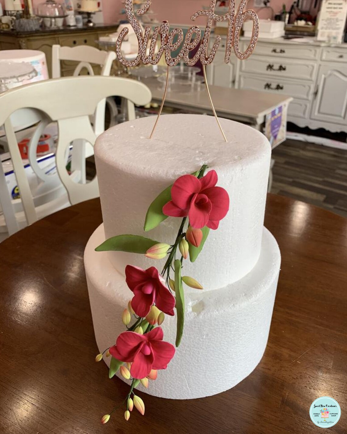 Pink Orchid Spray Gum Paste Flowers Filler Cascade Wedding Etsy