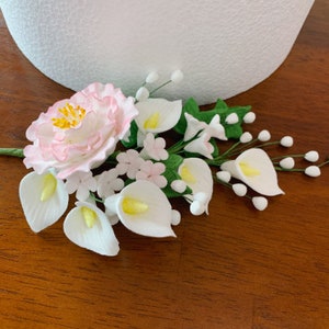 gumpaste flowers for wedding cakes/ gumpaste flowers premade/ Peony hyacinth, Calla Lily, Apple Blossom/ gumpaste flowers for cake