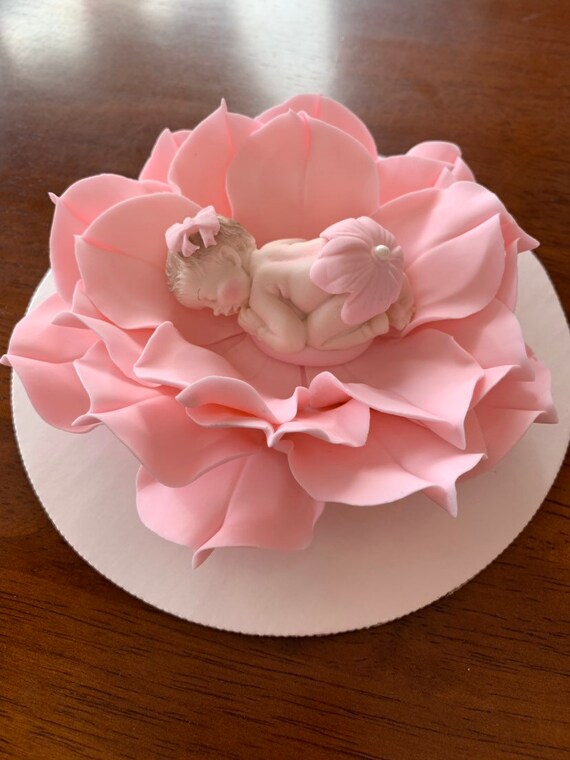 sleeping baby girl cake topper