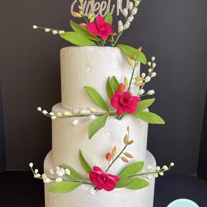 gumpaste flowers for wedding cakes/ gumpaste flowers premade/ gumpaste flowers for cake/ orchid flowers/ lily of the valley flowers