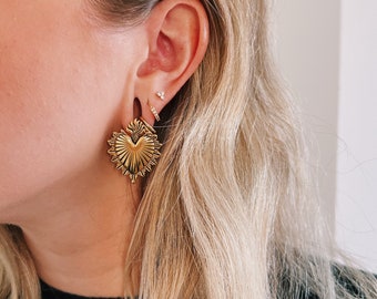 FI 14k Solid Yellow Gold CZ Earrings E314 Etsy India