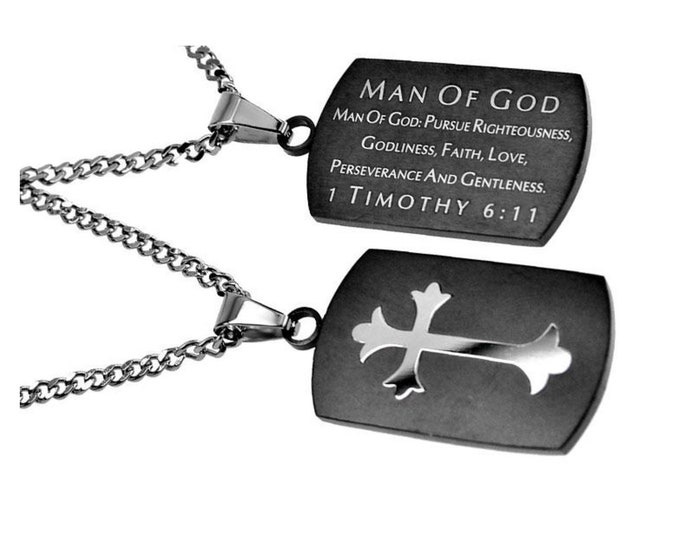 Battle Cross Necklace "Man of God"