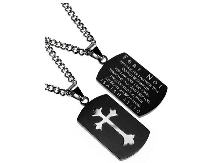 Battle Cross Necklace "Fear Not"
