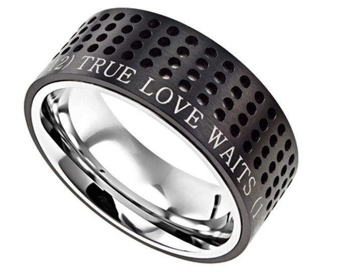 Black Sport Ring "True Love Waits"