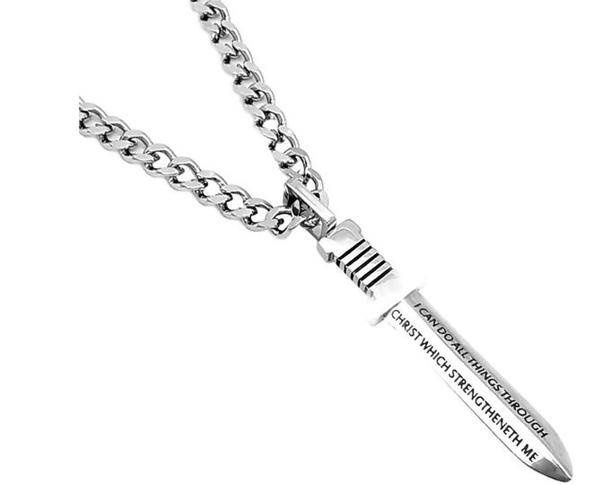 Sword of Faith Necklace "I Can Do All  Things"