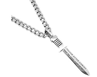 Sword of Faith Necklace "Fight the Good Fight"