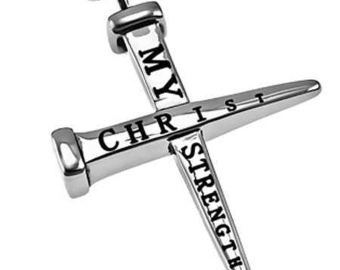 2 Nail Cross "Christ My Strength"