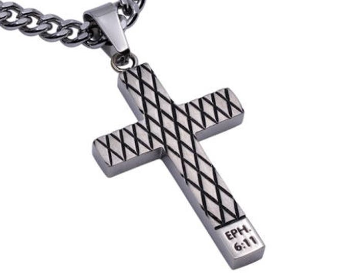 Diamond Cross Necklace "Armour of God"