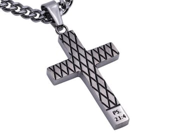 Diamond Cross Necklace "Fear Not"