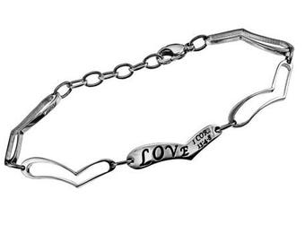 Heart Link Bracelet "Love"