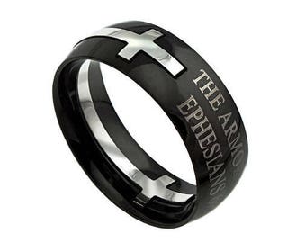 Square Cross Ring "Armor Of God"