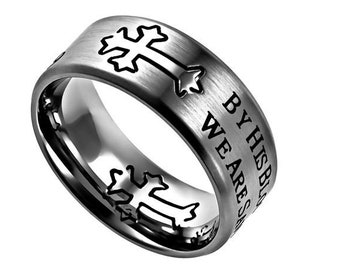 Silver Neo Ring "By His Blood"