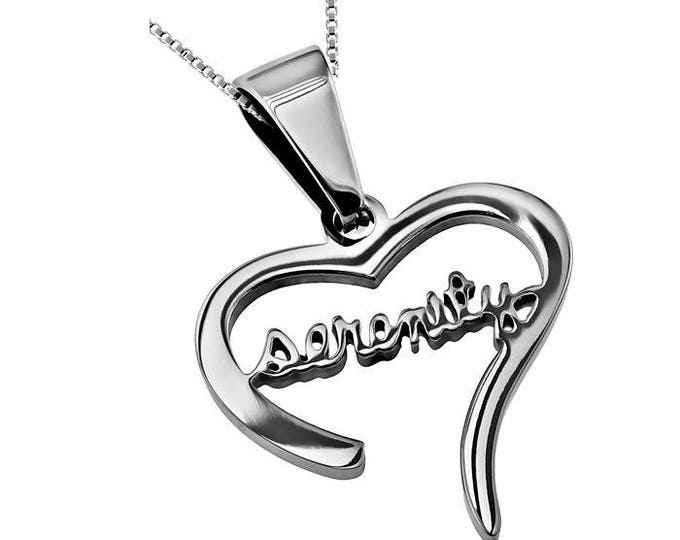 Hand Writing Heart Necklace "Serenity"